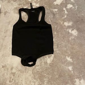 Urban Outfitters Out From Under Black Ribbed Racerback Bodysuit